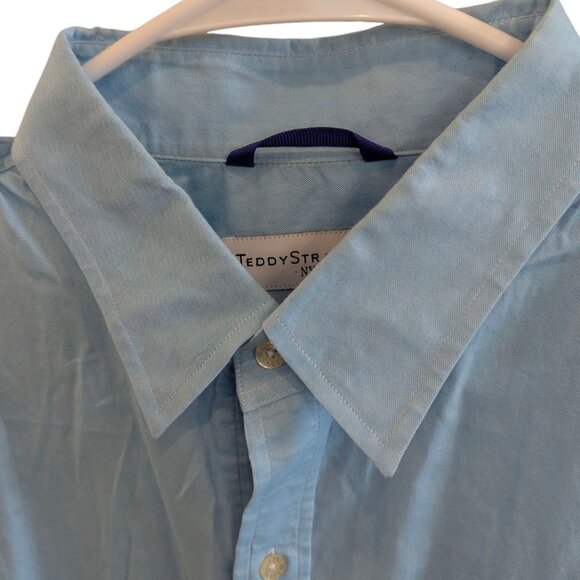 Teddy Stratford Light Blue Oxford Short Sleeved Button Down w Zip Fit - Size 5 - Picture 7 of 14